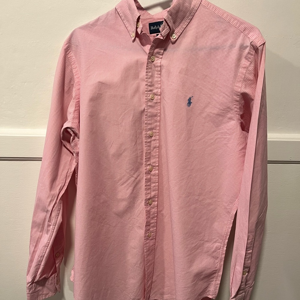 Ralph Lauren pink gingham button down size M